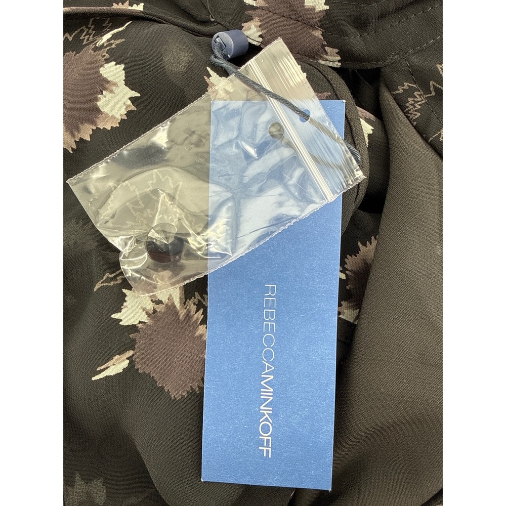 Rebecca Minkoff Hayley Jumpsuit Black Floral Halter Neck Sheer Back Size 00 NEW - Picture 7 of 10